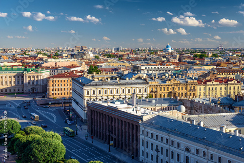 Scenic view on Saint-Petersburg city from the colonnade of St. I photo