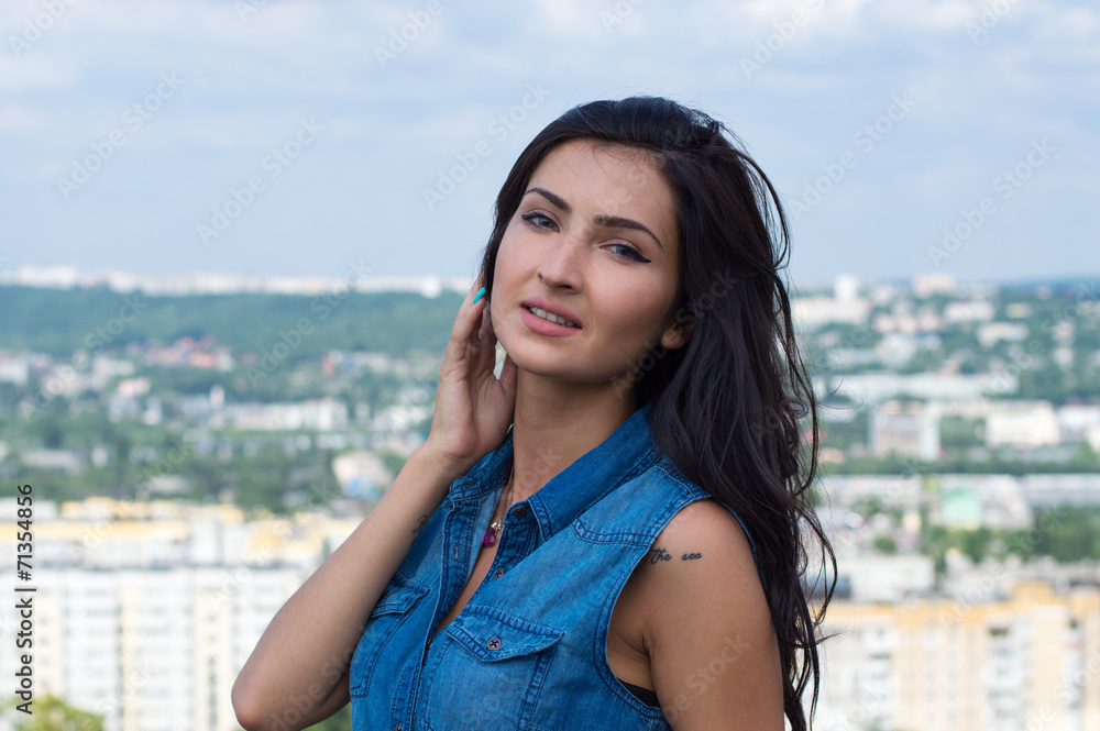 Portrait of amazing and attractive brunette Portrait of amazing and attractive brunette