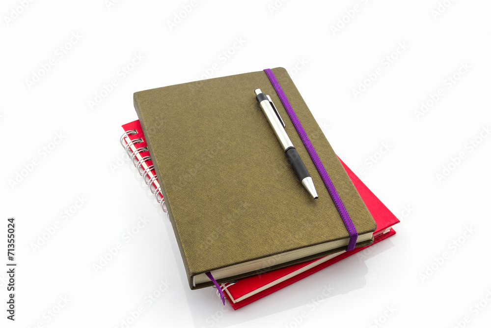 Red and brown diary book. Red and brown diary book.