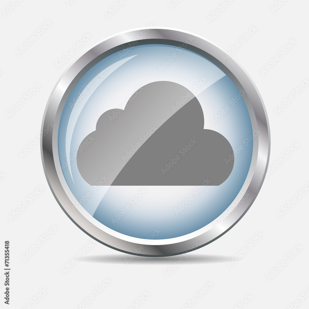 Cloud Glossy Icon Vector Illustration Cloud Glossy Icon Vector Illustration