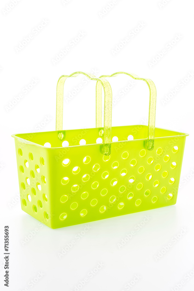 Shopping plastic basket isolated on white background Shopping plastic basket isolated on white background