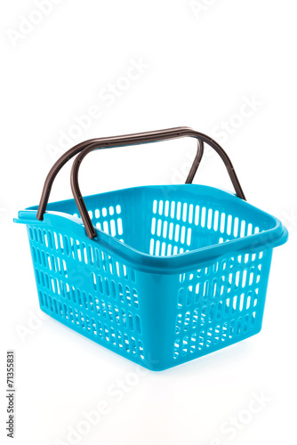 Shopping plastic basket isolated on white background