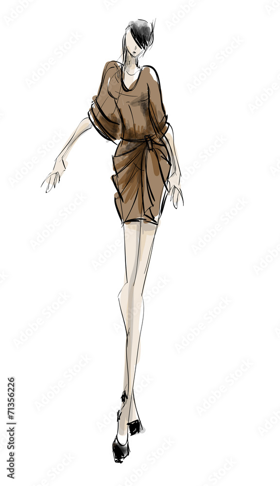 Fototapeta premium SKETCH. fashion girls