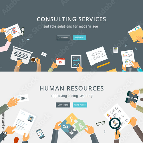Set of Flat Style Designs. Business Concepts.