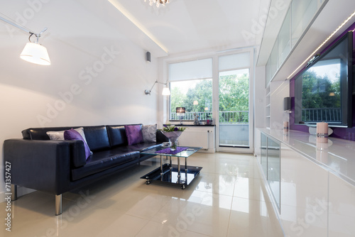 Modern living room in white design
