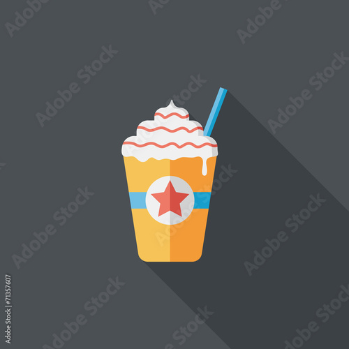 frappucino flat icon with long shadow,eps10