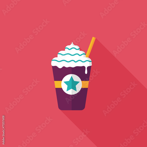 frappucino flat icon with long shadow,eps10