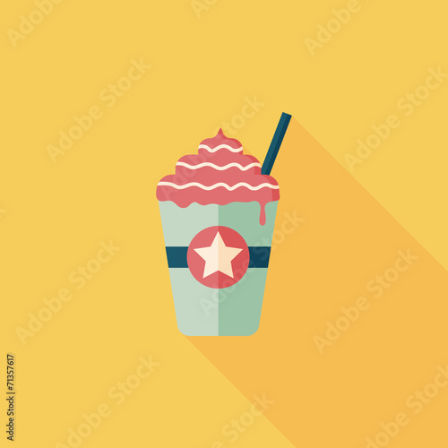 frappucino flat icon with long shadow,eps10