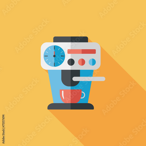 coffee machine flat icon with long shadow,eps10
