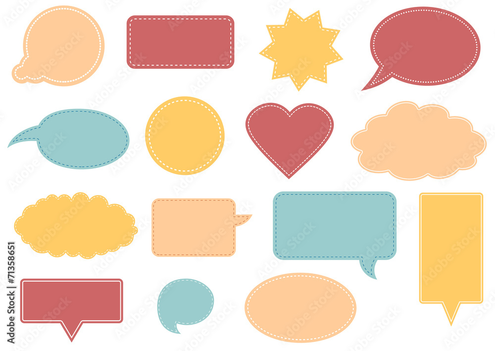 Set of different shape text frames.