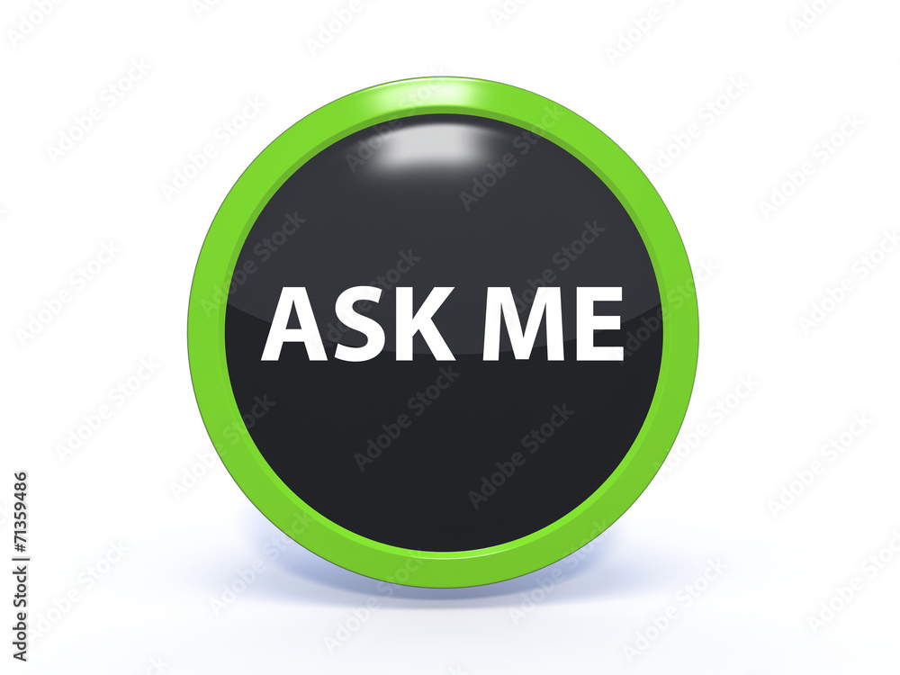 ask me circular icon on white background ask me circular icon on white background