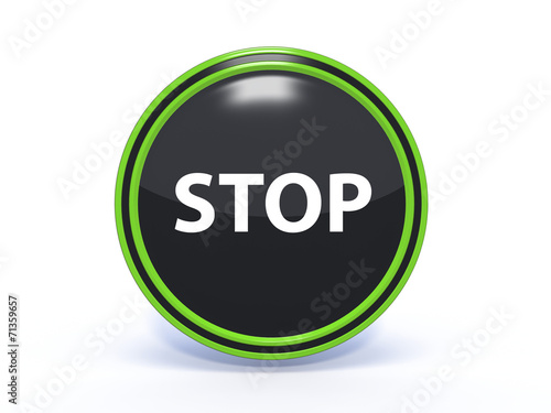 stop circular icon on white background