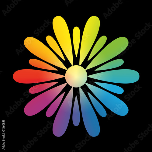 Fototapeta Naklejka Na Ścianę i Meble -  Flower Rainbow Gradient Black