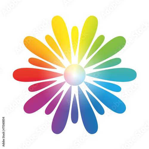 Fototapeta Naklejka Na Ścianę i Meble -  Flower Rainbow Gradient White