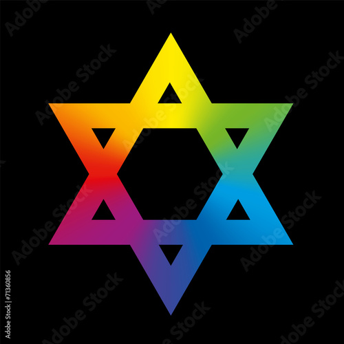 Star of David Rainbow Gradient Black
