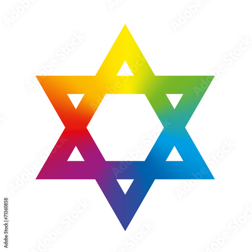 Star of David Rainbow Gradient White