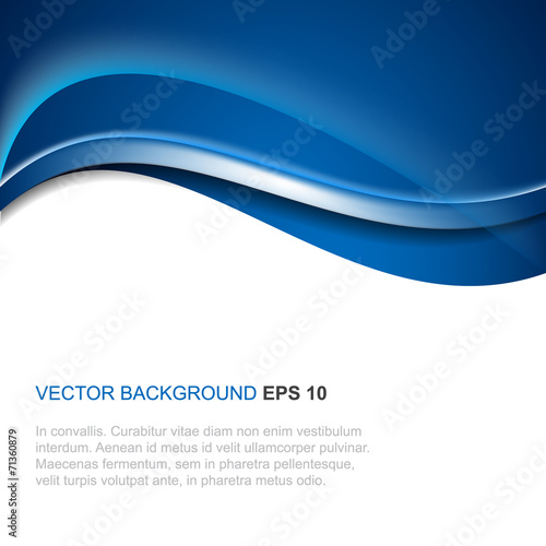 Abstract blue vector background with wave
