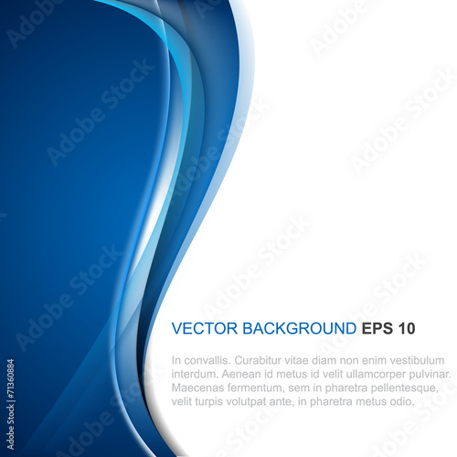 Abstract blue vector background with wave