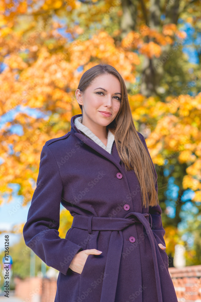 Stylish woman out walking in autumn Stylish woman out walking in autumn