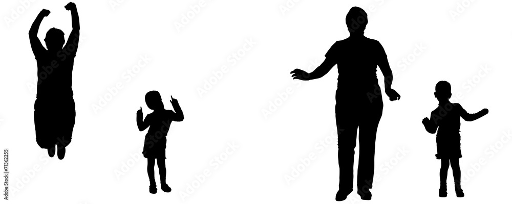 Vector silhouette of woman and child. Vector silhouette of woman and child.