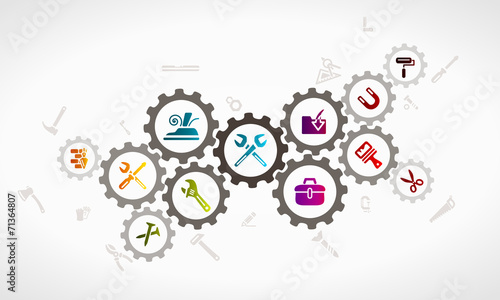 Tools icon set . Construction concept illustration