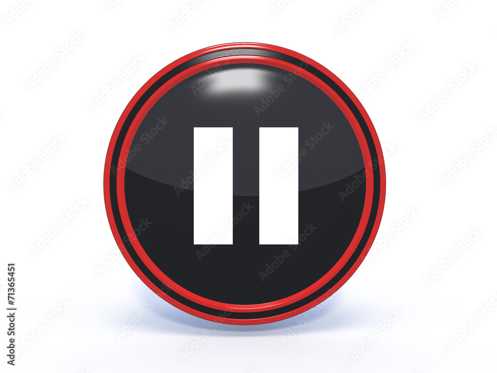 pause circular icon on white background pause circular icon on white background