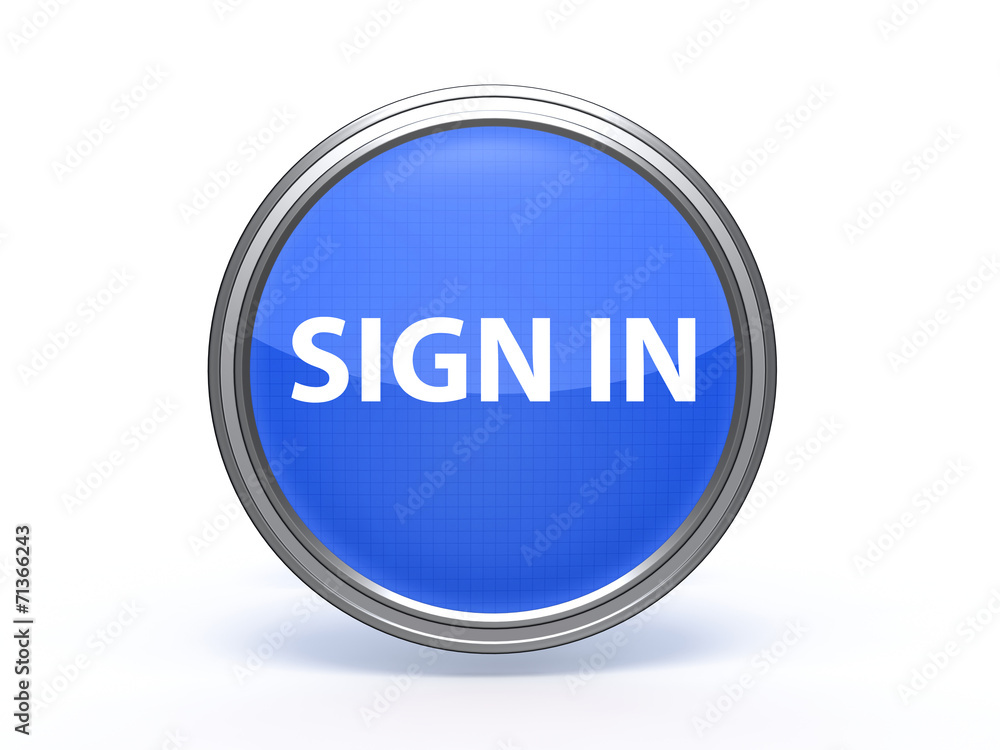 sign in circular icon on white background sign in circular icon on white background