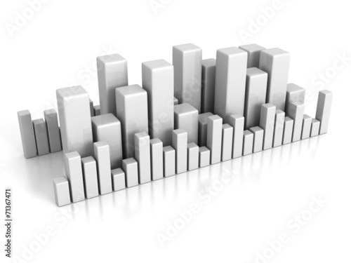 Business bar chart graph on white background