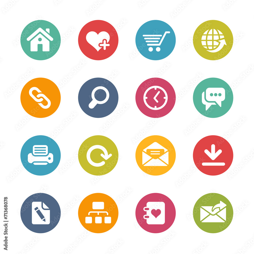 Web Site and Internet Icons -- Fresh Colors Series Web Site and Internet Icons -- Fresh Colors Series