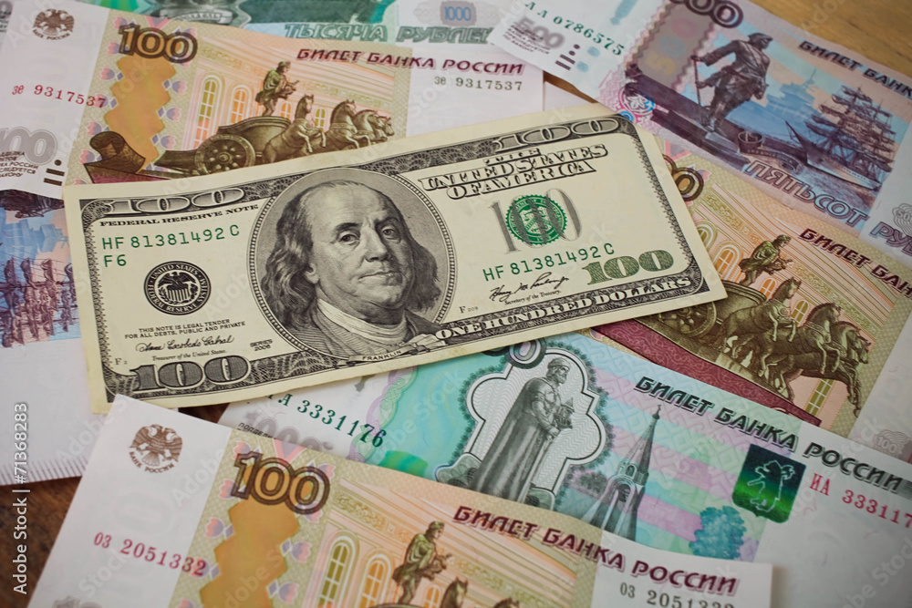 100 dollars backgrounds Russian rubles