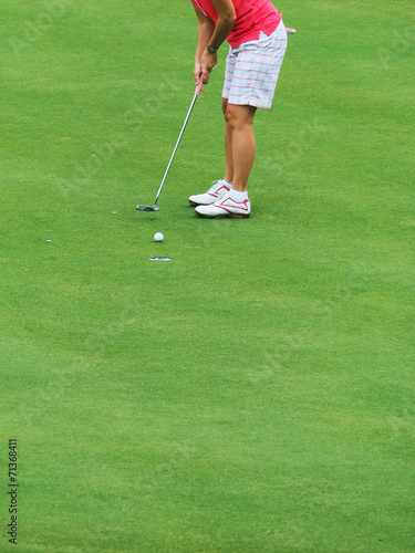 Golfer putting