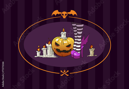 Halloween witch and pumpkin