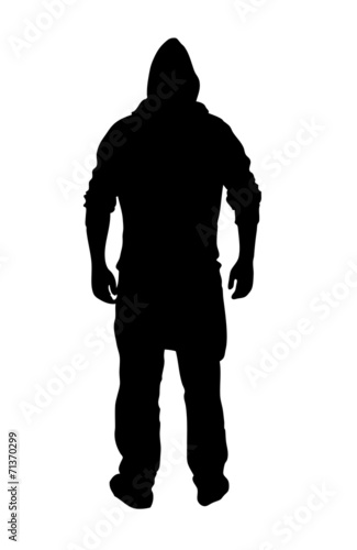 Silhouette eines Mannes mit Kapuzenshirt