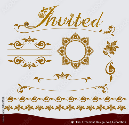 Vector set of Thai ornament design and decoration