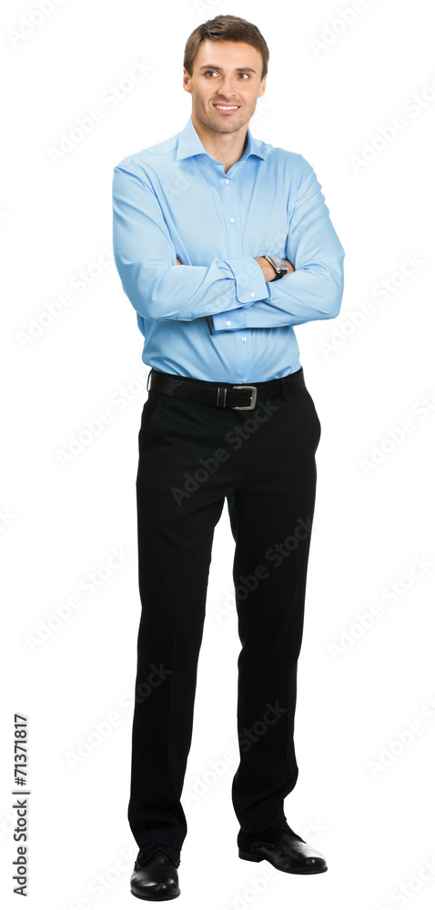 Smiling businessman, over white Smiling businessman, over white