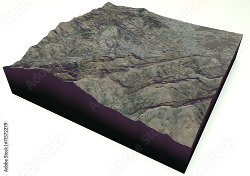 Abbottabad Pakistan mappa vista satellitare photo