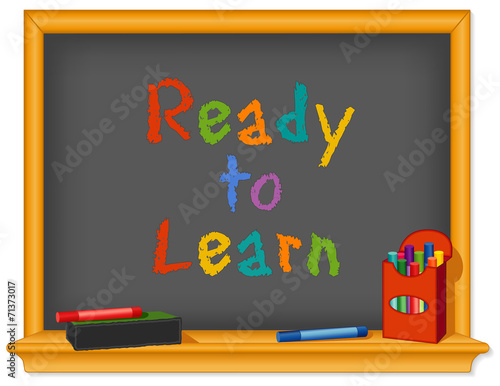 Chalk board, Ready to Learn, box, eraser, daycare, preschool