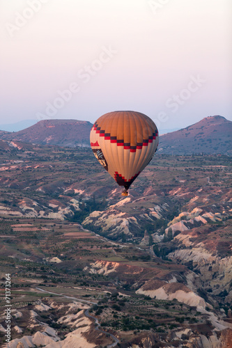 Hot Air Baloon over Cappadocia at sunrise. Turkey