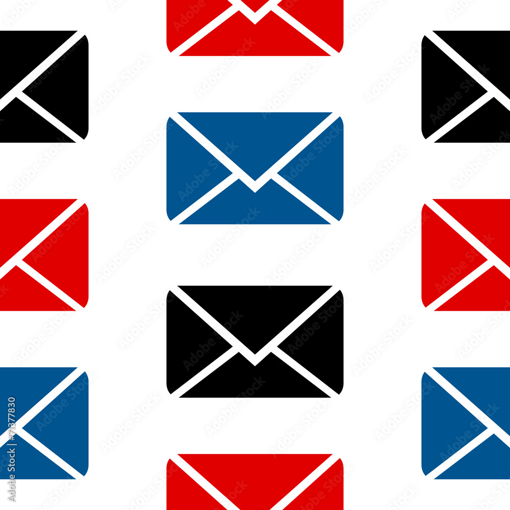 Mail symbol seamless pattern on white Mail symbol seamless pattern on white