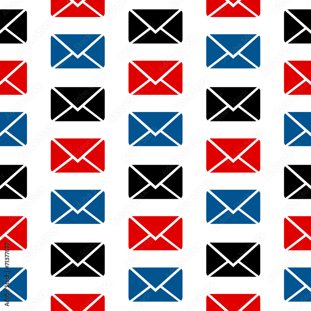 Mail symbol seamless pattern on white Mail symbol seamless pattern on white