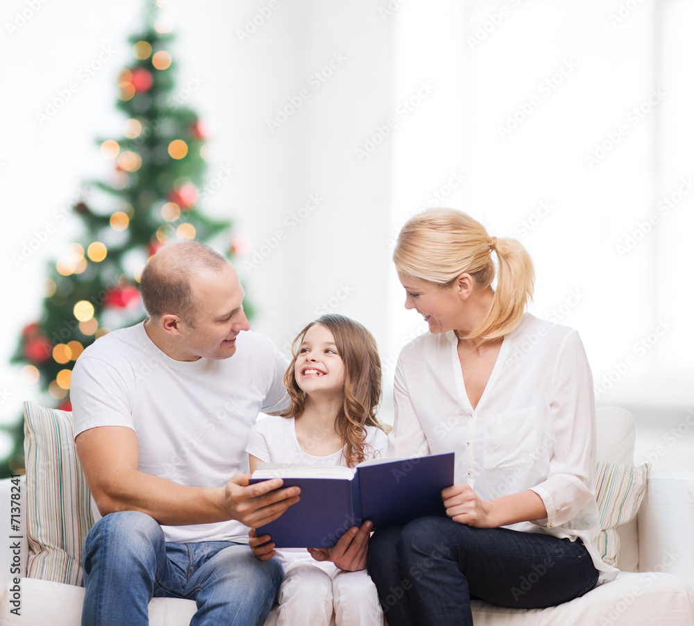 happy family with book at home happy family with book at home