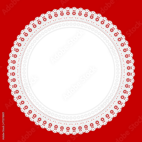 Ornament Serviette Ajour Hintergrund rot