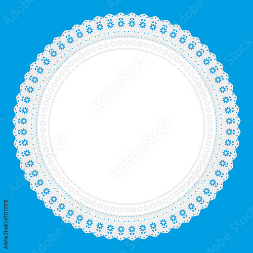 Ornament Serviette Ajour Hintergrund hellblau
