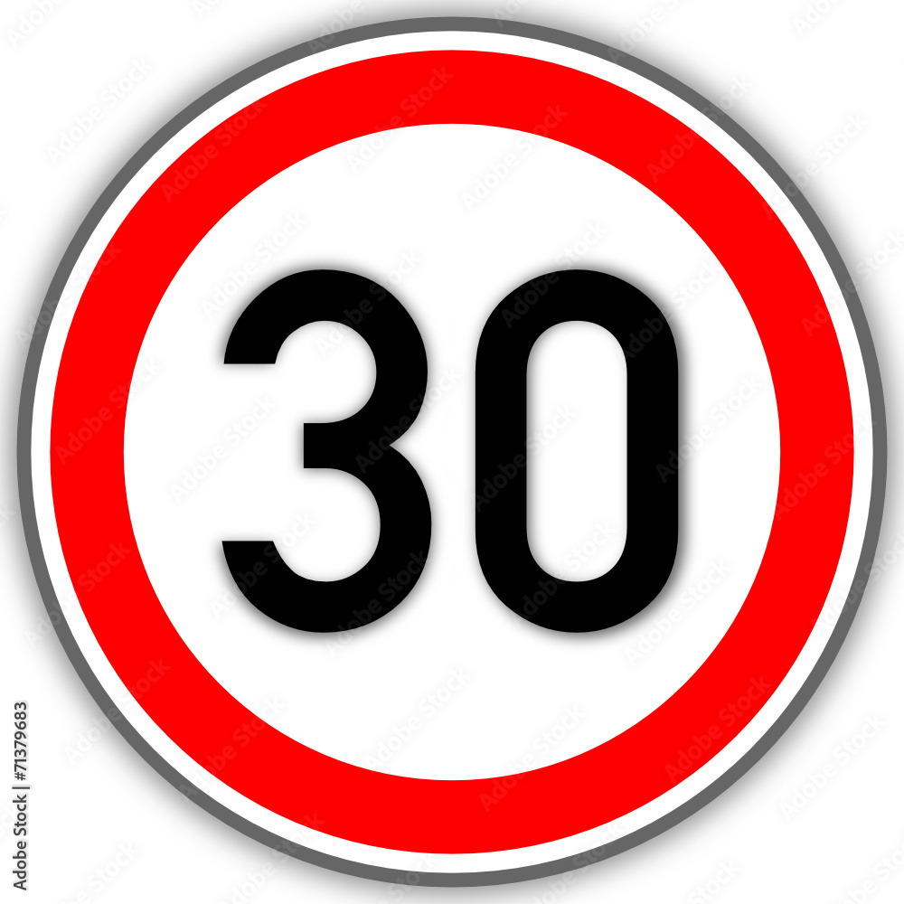 Tempolimit Verkehrszeichen 30 #141010-svg01 Tempolimit Verkehrszeichen 30 #141010-svg01