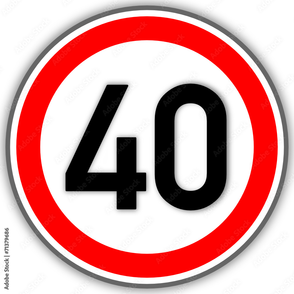 Tempolimit Verkehrszeichen 40 #141010-svg02 Tempolimit Verkehrszeichen 40 #141010-svg02