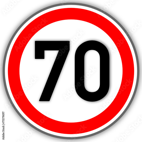 Tempolimit Verkehrszeichen 70  #141010-svg05