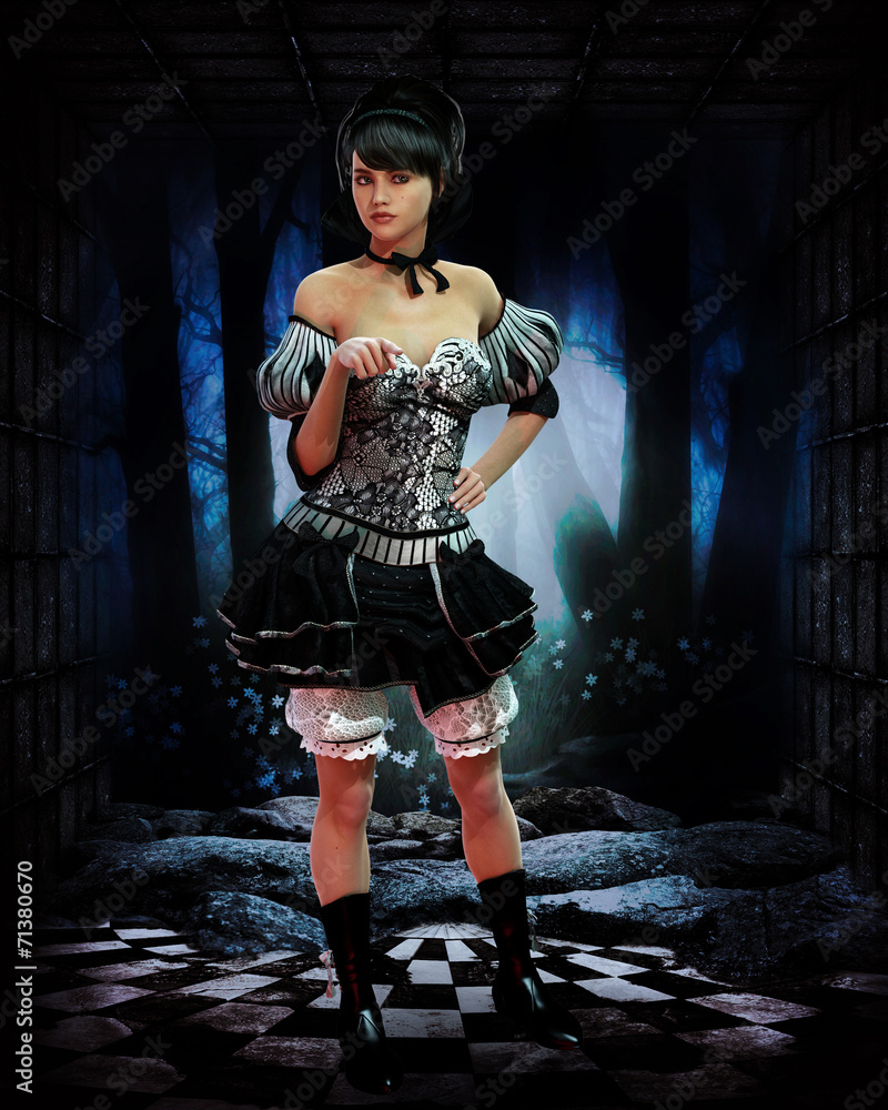 gothic loli with abstract background Stock Illustration | Adobe Stock