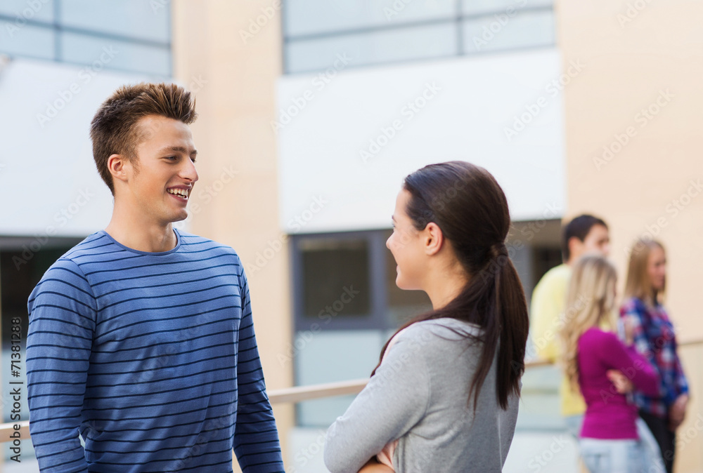group of smiling students outdoors group of smiling students outdoors