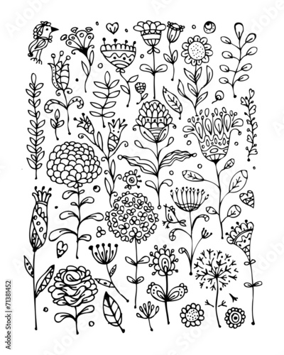 Floral pattern sketch for your design