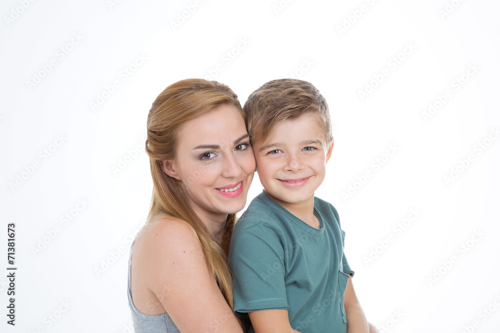 portrait of boy and girl on empty background portrait of boy and girl on empty background